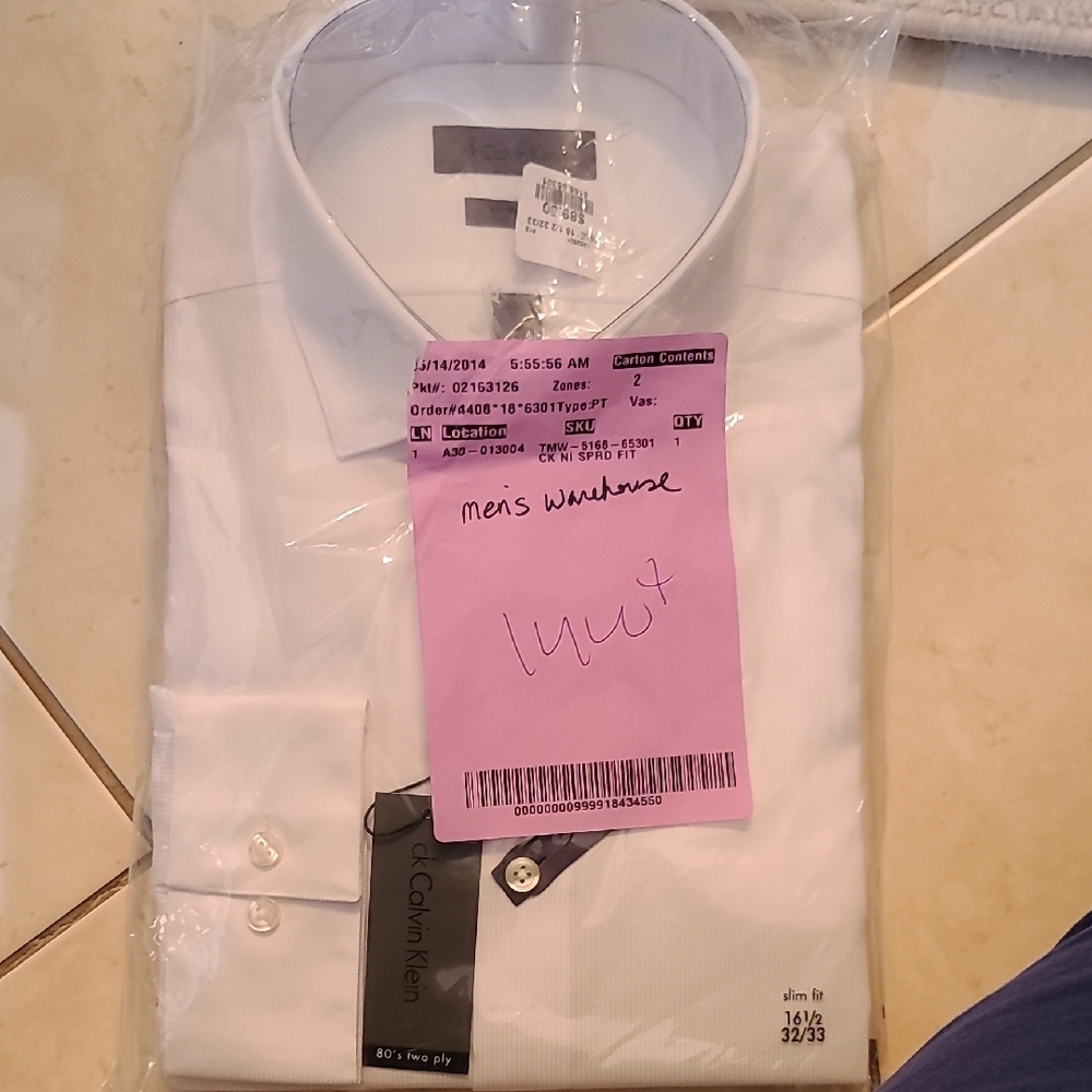Calvin Klein Men's White Dress Shirt